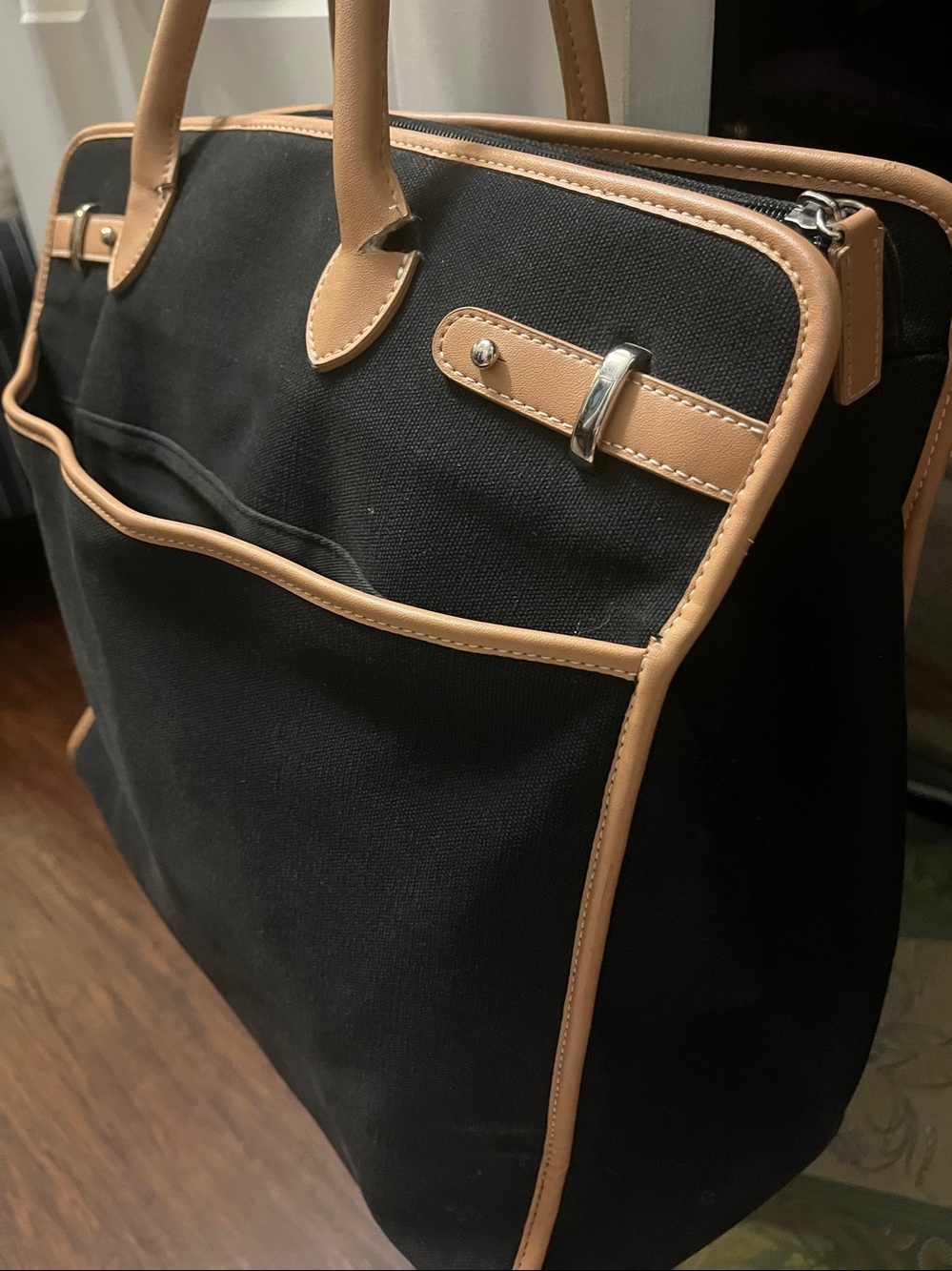 Large Black Canvas Tote - Picture 2 of 6